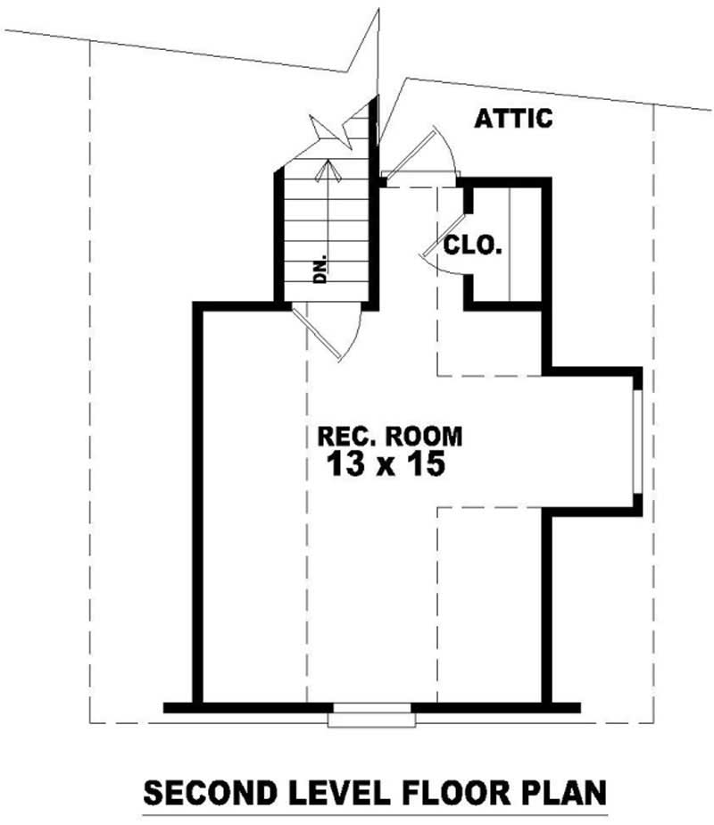 Floor Plan Second Story of French Plan #170-3160