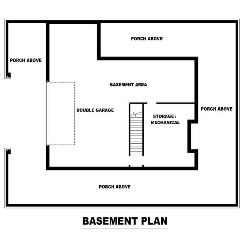 Floor Plan Basement of Country Plan #170-3168