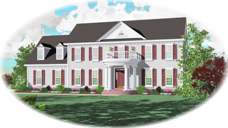 Front view of Traditional home (ThePlanCollection: House Plan #170-3176)