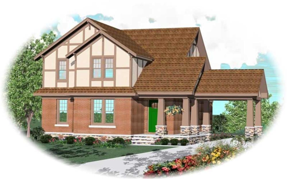 Front view of Craftsman home (ThePlanCollection: House Plan #170-3183)