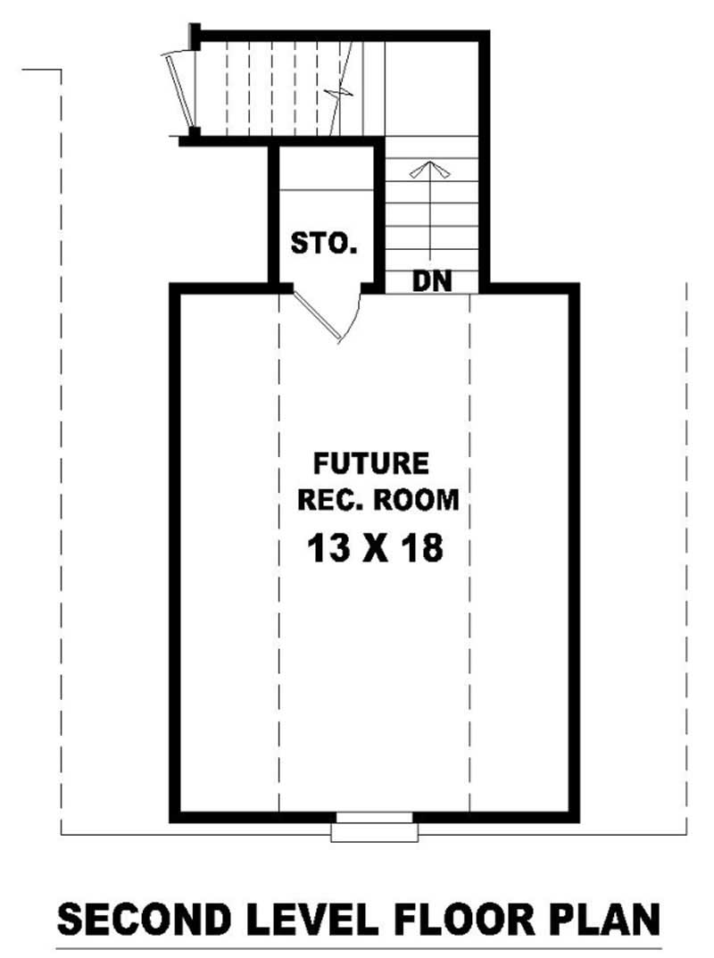 Floor Plan Second Story of French Plan #170-3191