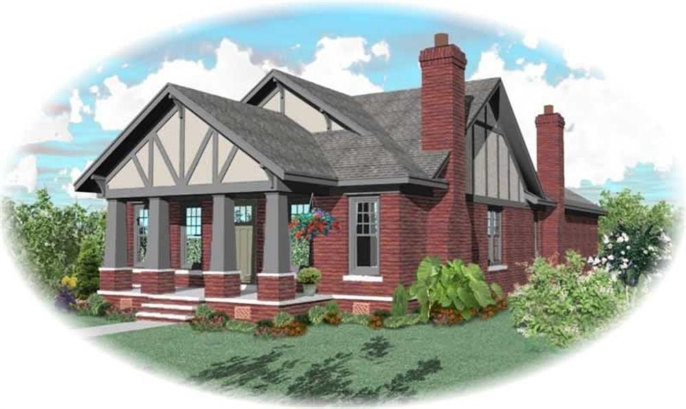 Front view of Craftsman home (ThePlanCollection: House Plan #170-3192)