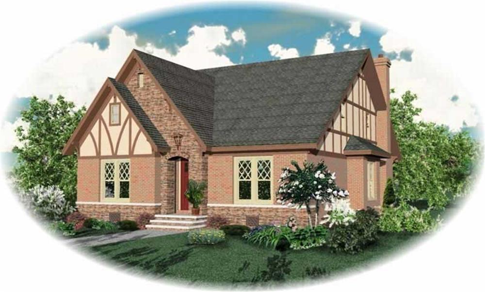 Front view of Craftsman home (ThePlanCollection: House Plan #170-3193)