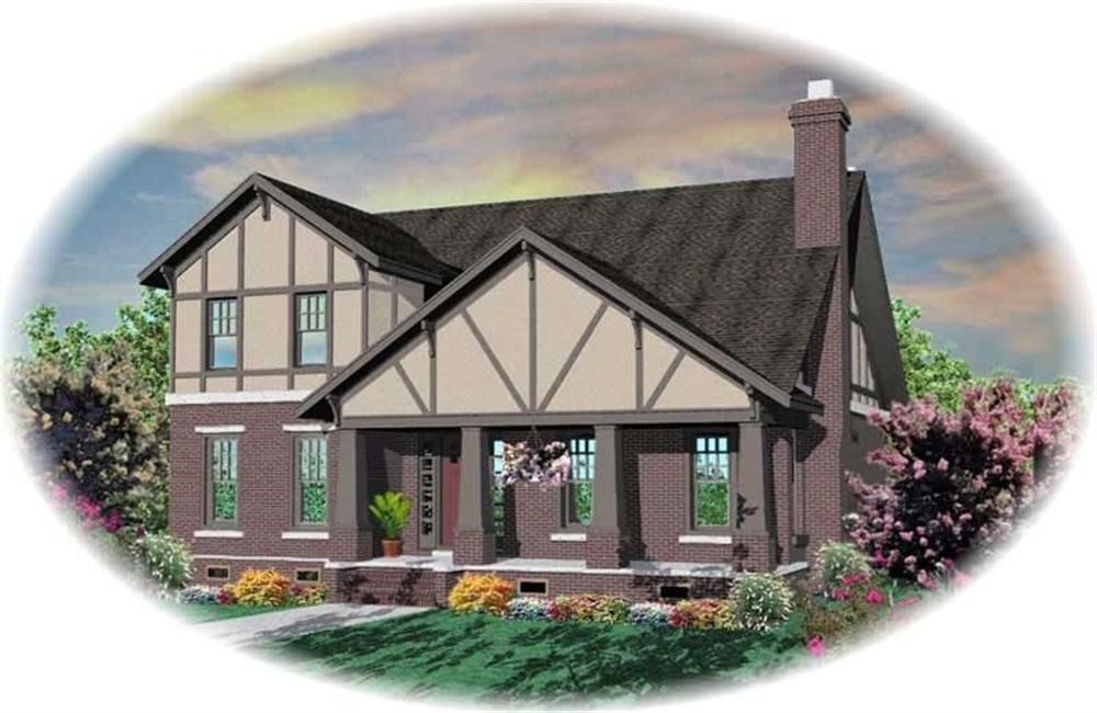 Front view of Craftsman home (ThePlanCollection: House Plan #170-3194)