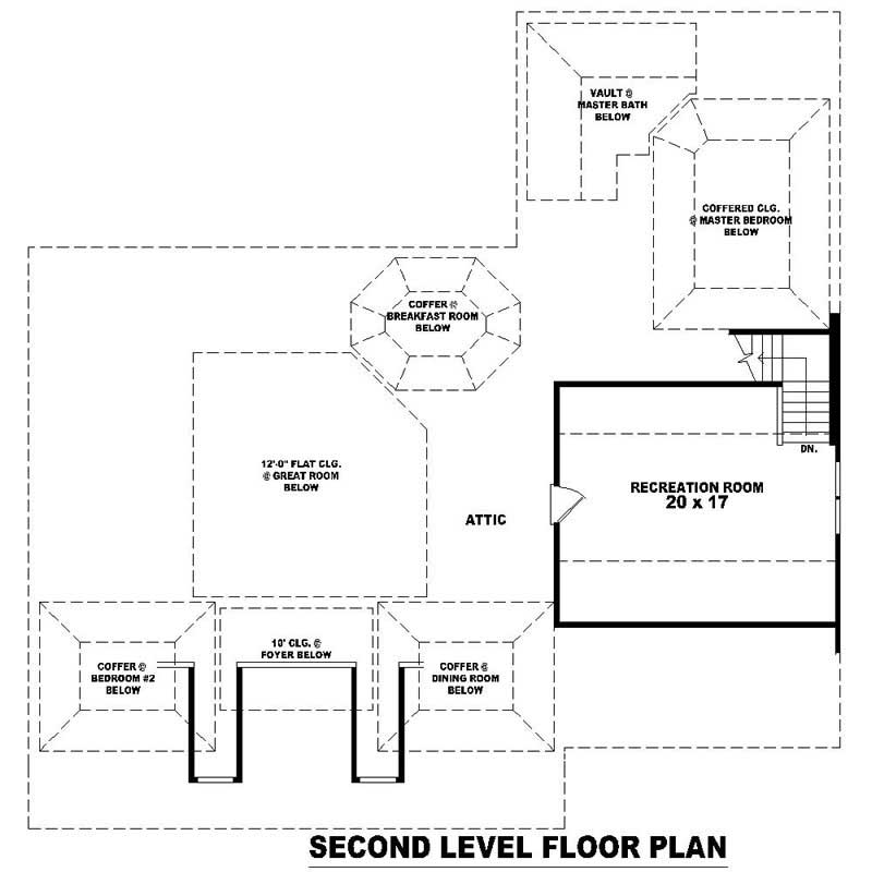 Floor Plan Second Story of Country Plan #170-3197