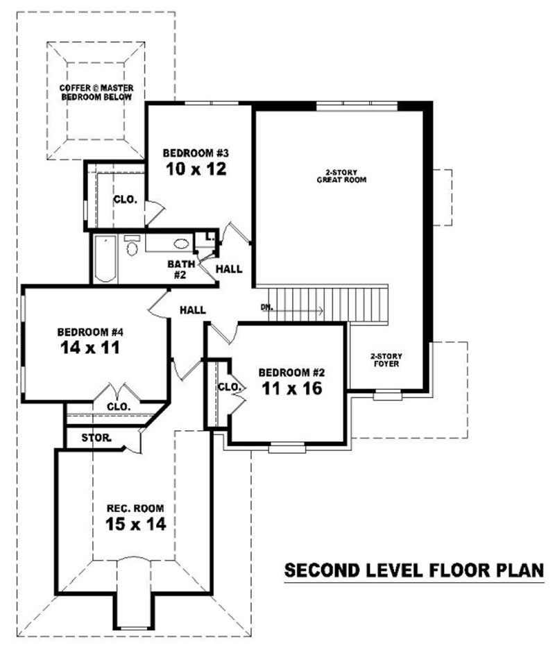 Floor Plan Second Story of Country Plan #170-3207