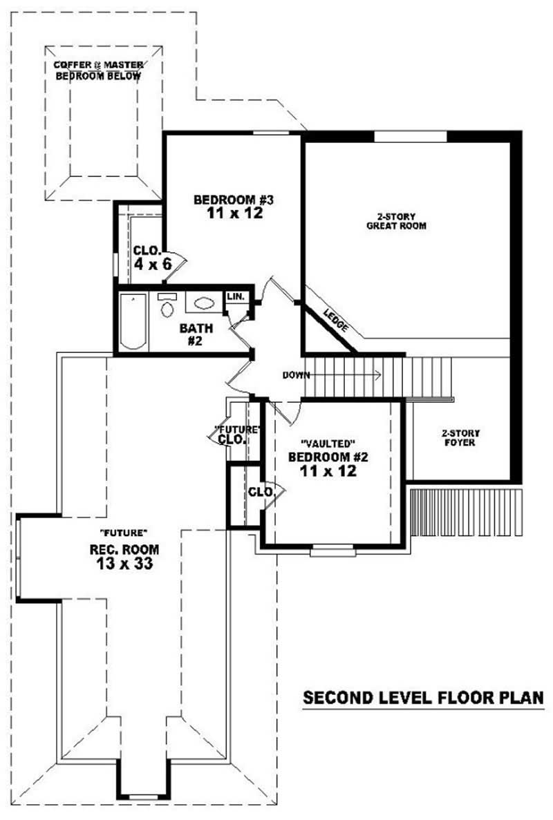Floor Plan Second Story of Country Plan #170-3209