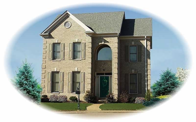 Front view of Traditional home (ThePlanCollection: House Plan #170-3211)