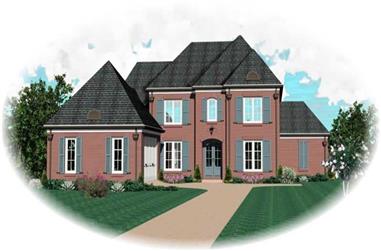 4-Bedroom, 3318 Sq Ft French House Plan - 170-3217 - Front Exterior