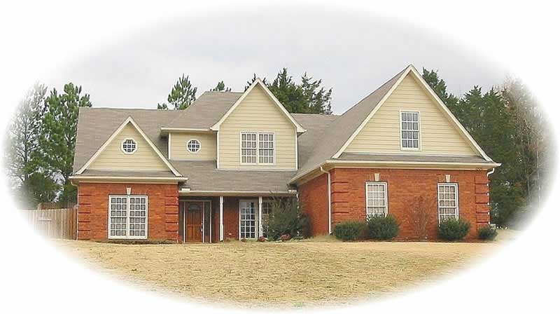 Front view of French home (ThePlanCollection: House Plan #170-3231)