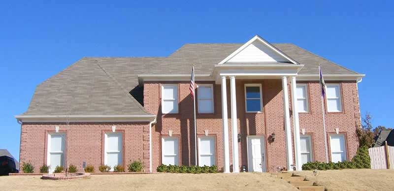 Front view of Southern home (ThePlanCollection: House Plan #170-3238)