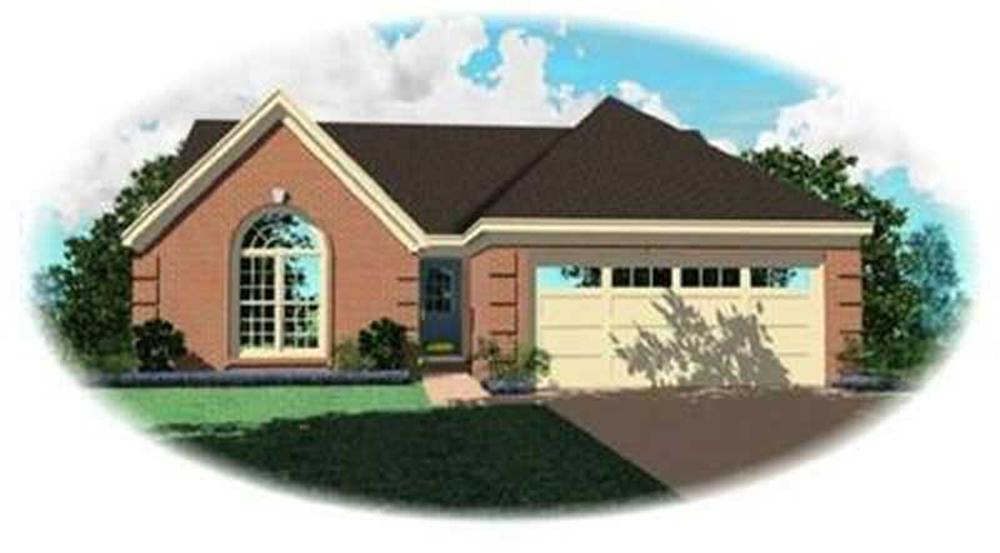 Front view of Contemporary home (ThePlanCollection: House Plan #170-3249)