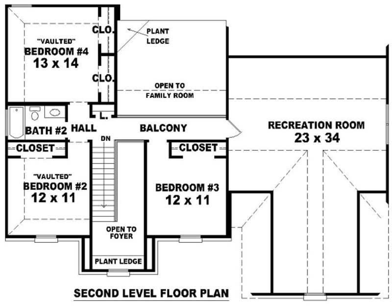 Floor Plan Second Story of Country Plan #170-3269