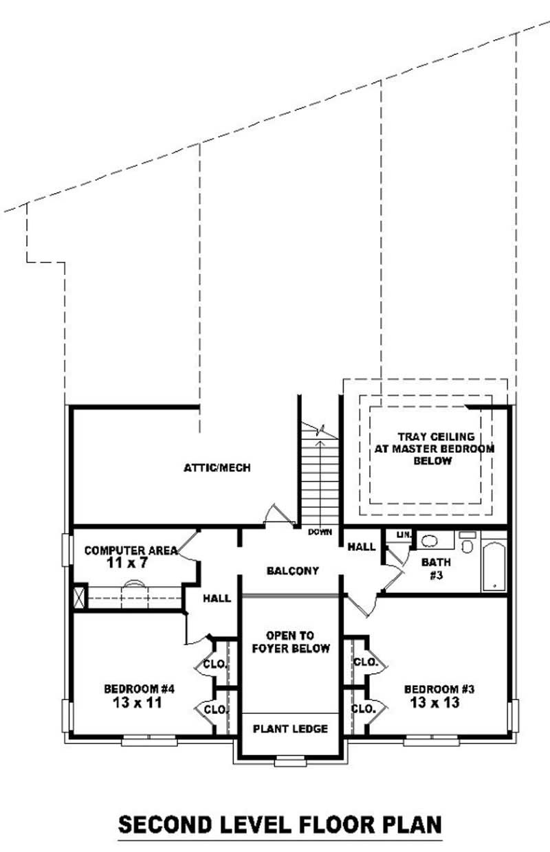 Floor Plan Second Story of French Plan #170-3272