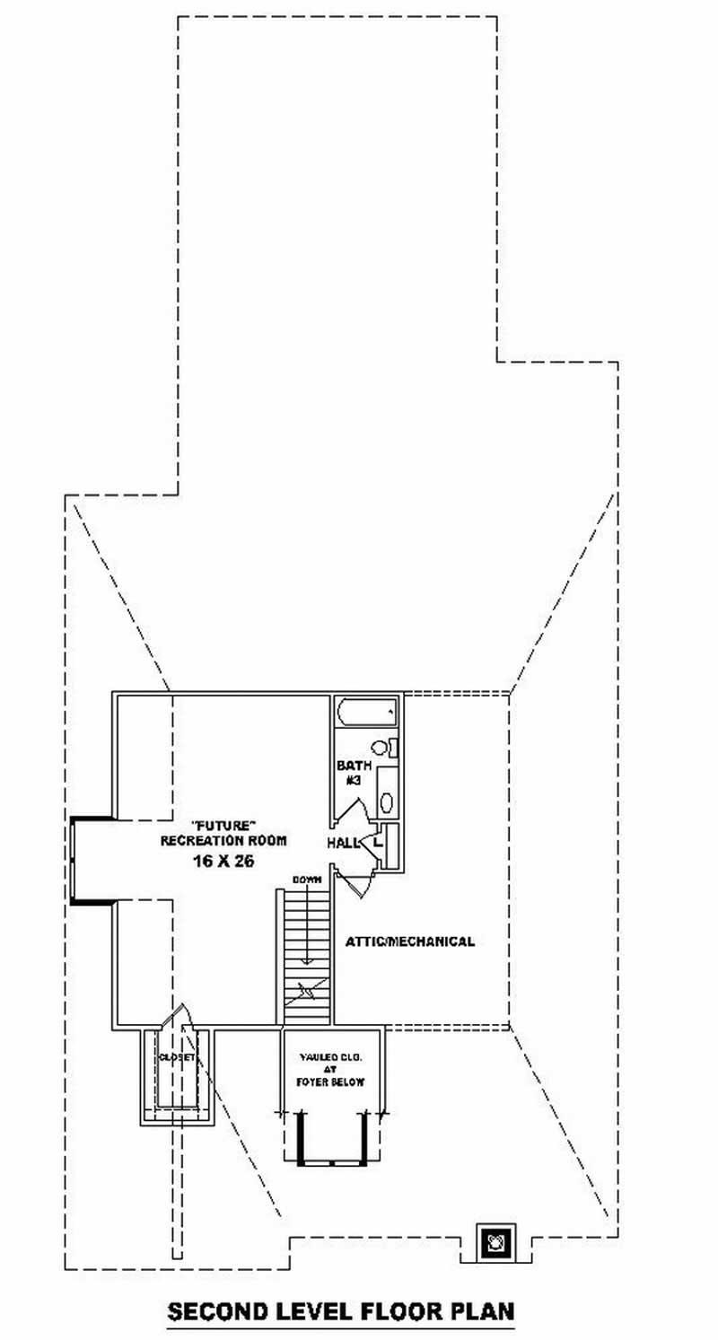 Floor Plan Second Story of Craftsman Plan #170-3278