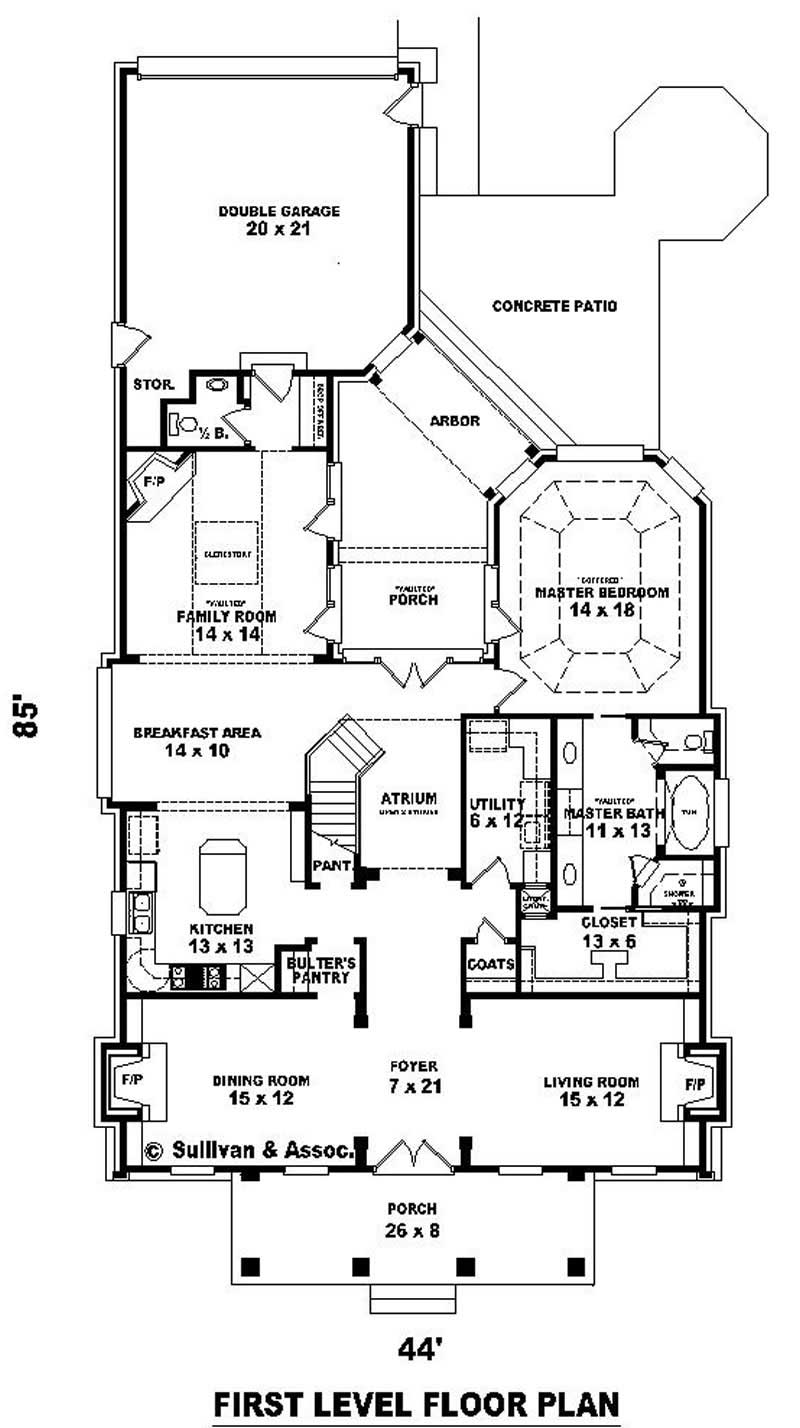 Floor Plan First Story of Traditional Plan #170-3293