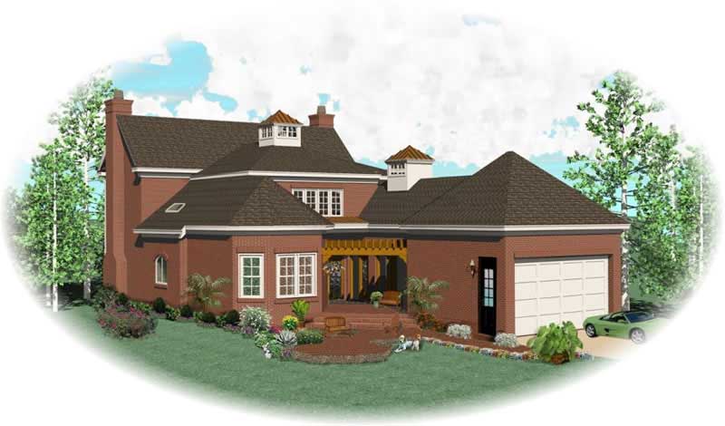 Home Plan Rear Elevation of this 3-Bedroom,3249 Sq Ft Plan -170-3293