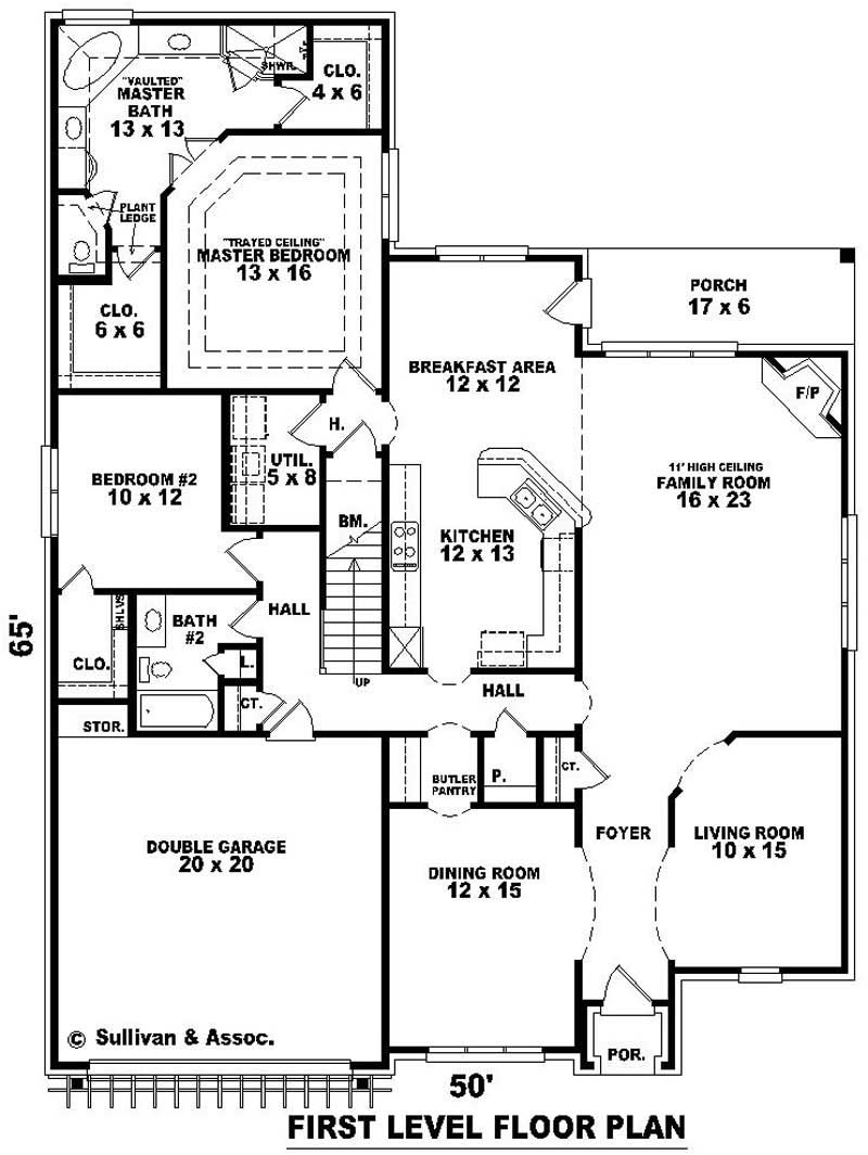Floor Plan First Story of Country Plan #170-3294