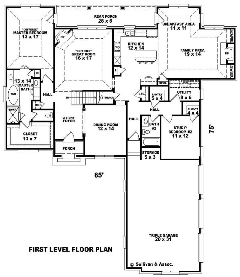 Floor Plan First Story of Country Plan #170-3302