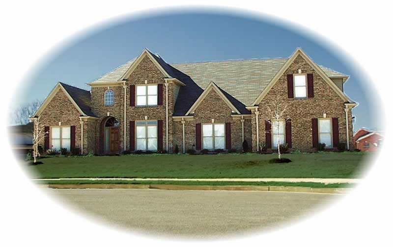 Front view of French home (ThePlanCollection: House Plan #170-3311)