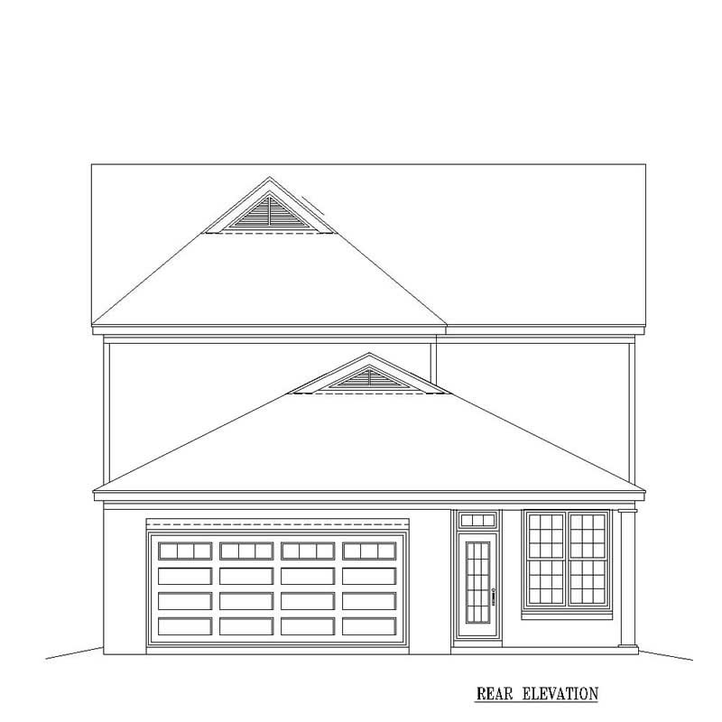 Home Plan Rear Elevation of this 3-Bedroom,2738 Sq Ft Plan -170-3314