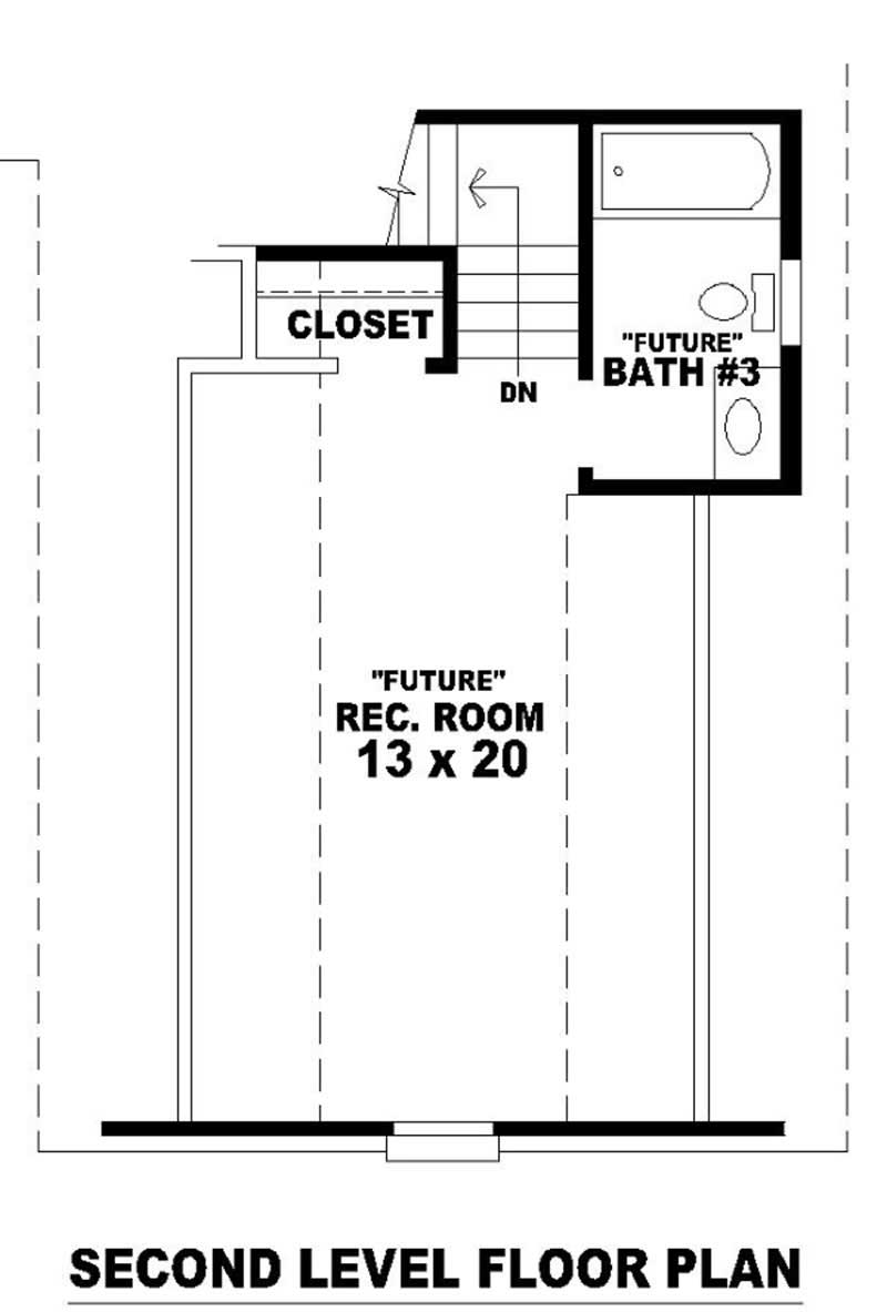 Floor Plan Second Story of French Plan #170-3320