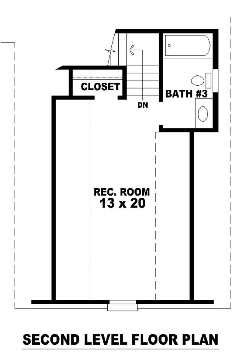 Floor Plan Second Story of French Plan #170-3333