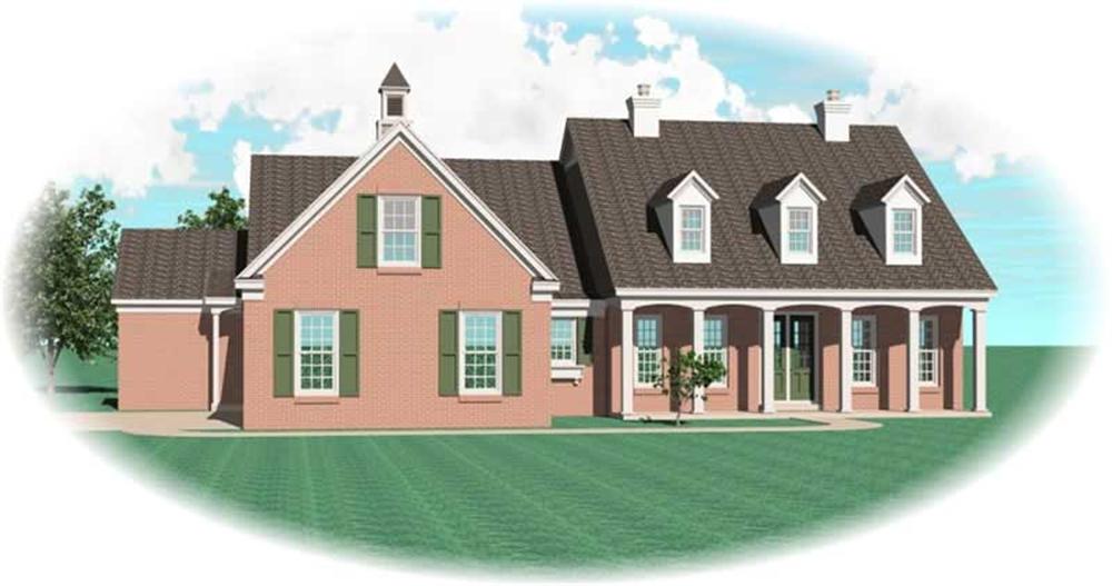 Front view of Ranch home (ThePlanCollection: House Plan #170-3337)