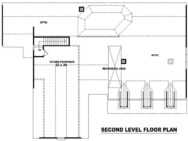 Floor Plan Second Story of Ranch Plan #170-3337