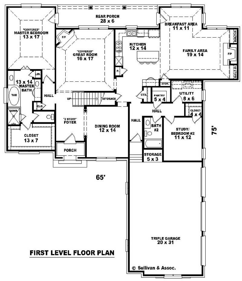 Floor Plan First Story of Country Plan #170-3346