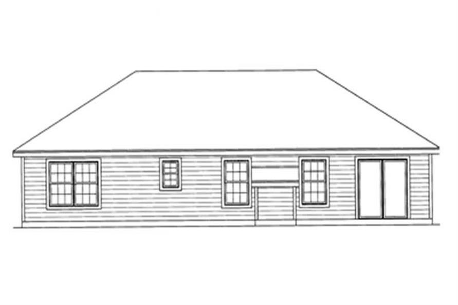 Home Plan Rear Elevation of this 3-Bedroom,1323 Sq Ft Plan -172-1011