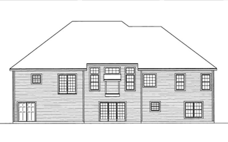 Home Plan Rear Elevation of this 4-Bedroom,2137 Sq Ft Plan -172-1021