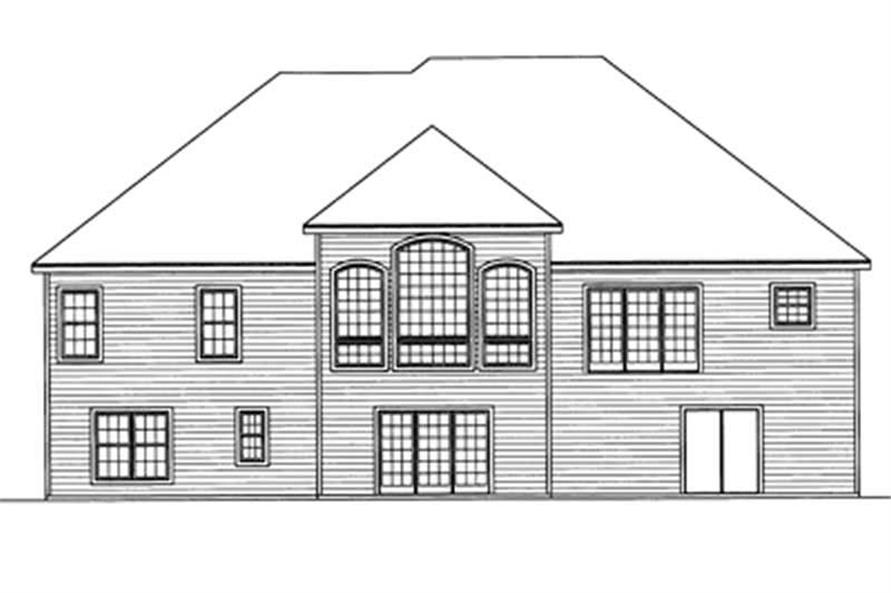Home Plan Rear Elevation of this 4-Bedroom,2096 Sq Ft Plan -172-1024