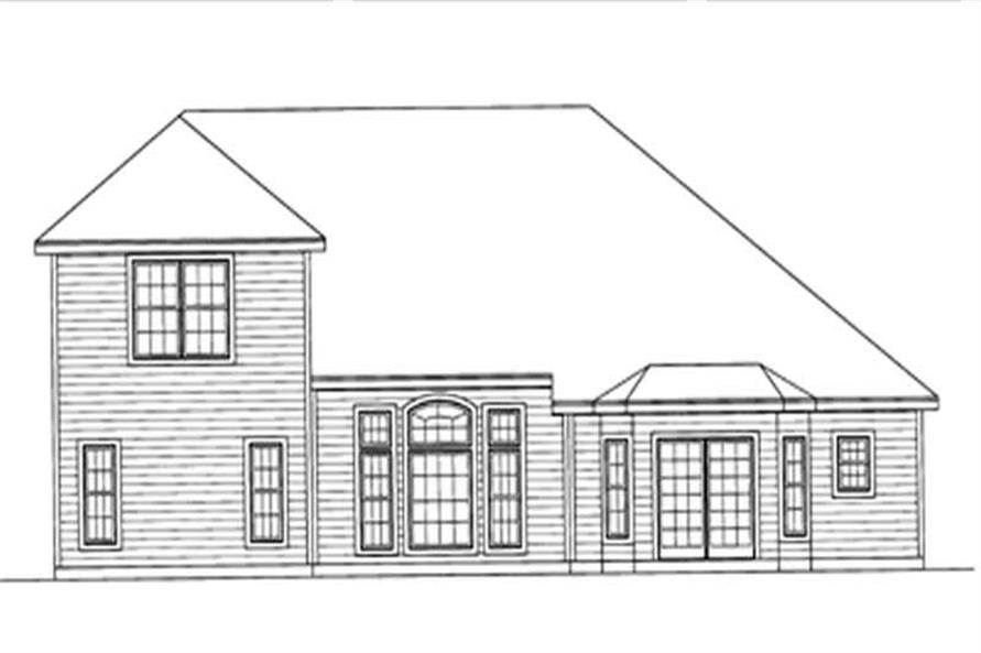 Home Plan Rear Elevation of this 4-Bedroom,2257 Sq Ft Plan -172-1027