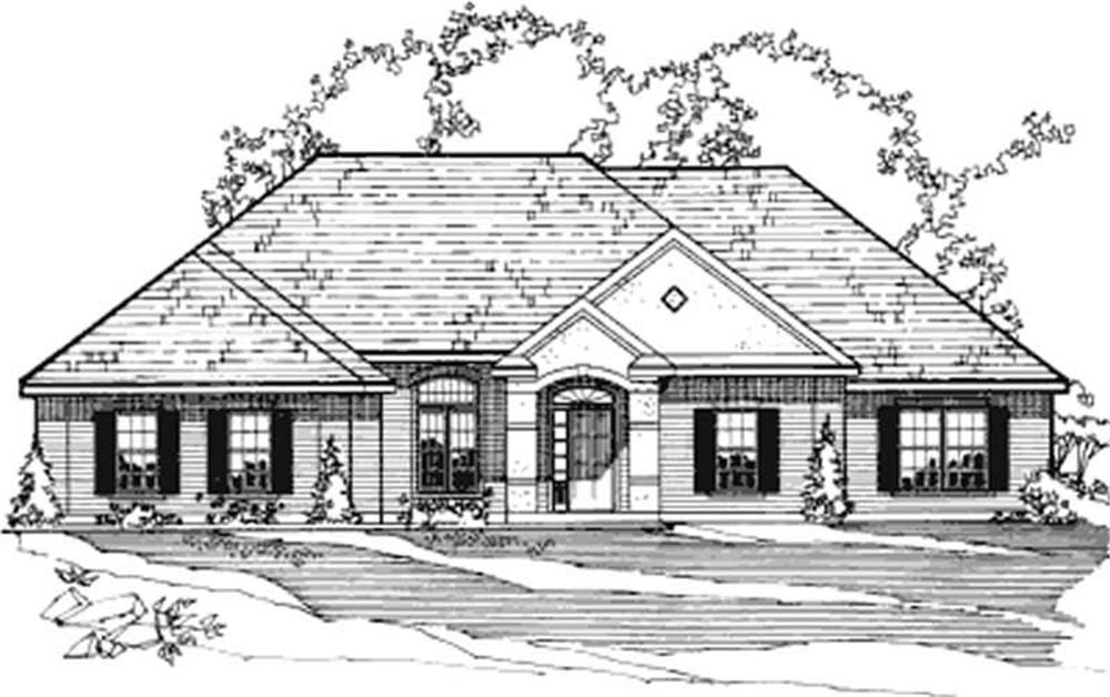 Front elevation of Contemporary home (ThePlanCollection: House Plan #172-1029)
