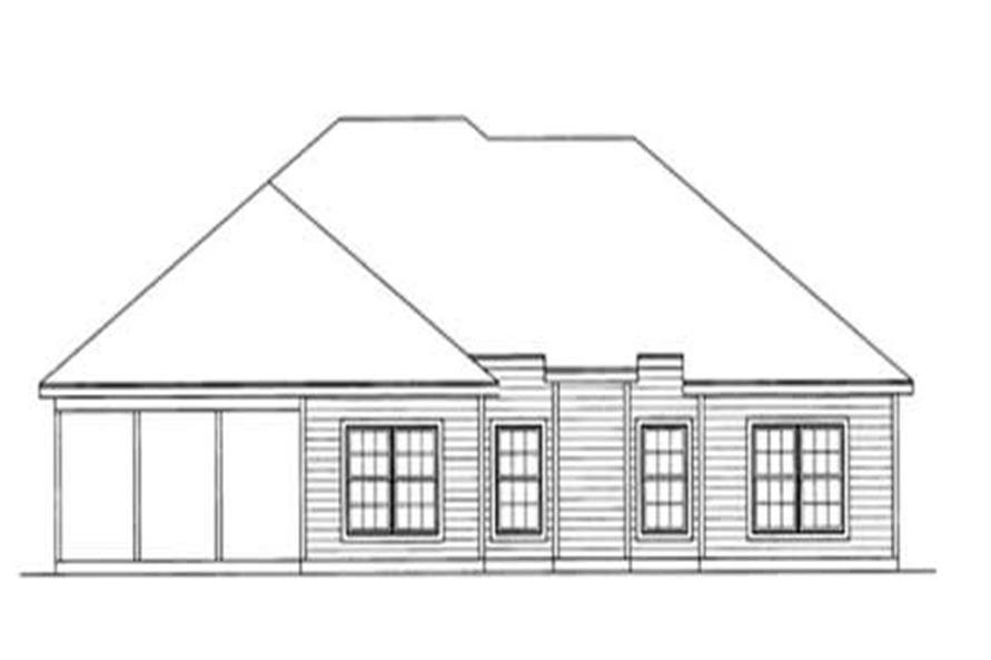 Home Plan Rear Elevation of this 3-Bedroom,1719 Sq Ft Plan -172-1033