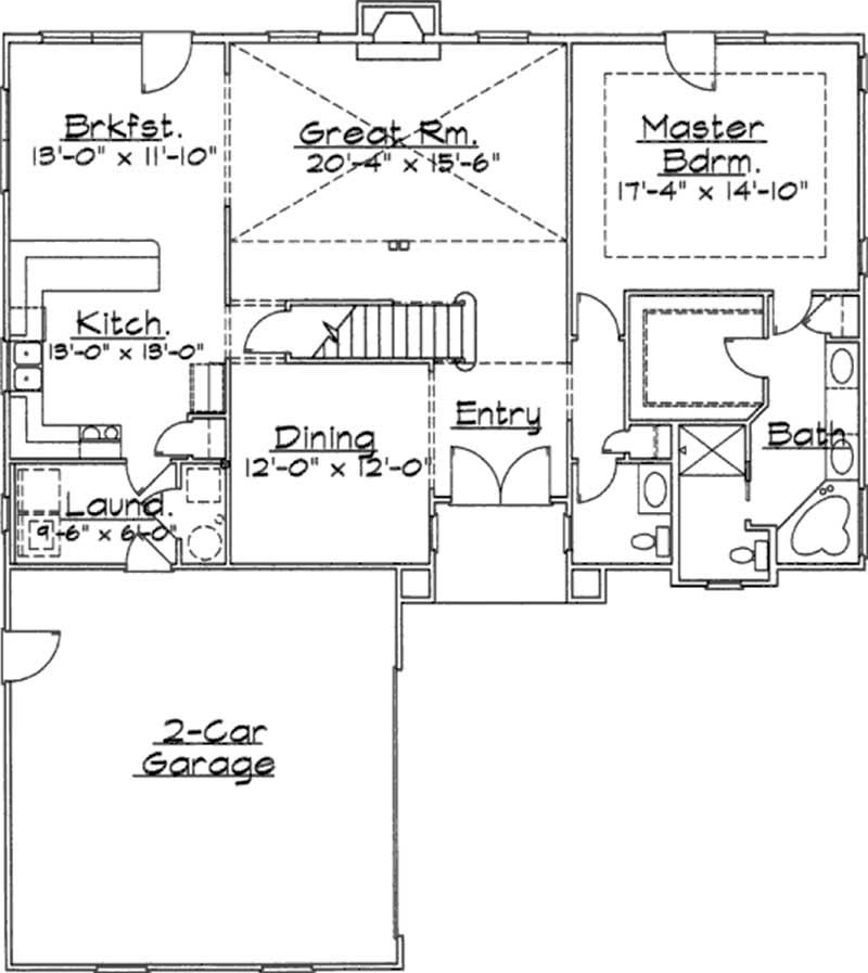 Floor Plan First Story of Contemporary Plan #172-1037