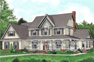 5-Bedroom, 3005 Sq Ft Country House Plan - 173-1006 - Front Exterior