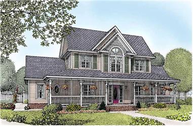 5-Bedroom, 2571 Sq Ft Country House Plan - 173-1010 - Front Exterior