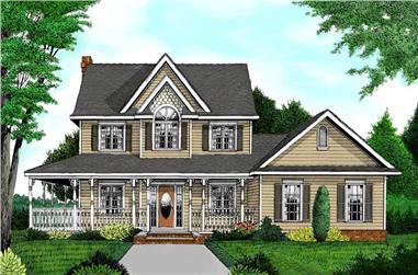 4-Bedroom, 2457 Sq Ft Country Home Plan - 173-1012 - Main Exterior