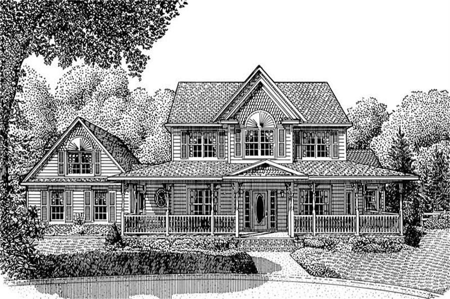 4-Bedroom, 2645 Sq Ft Country Home Plan - 173-1014 - Main Exterior