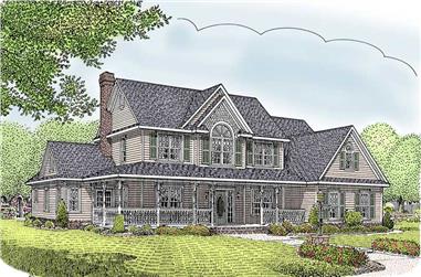 5-Bedroom, 2599 Sq Ft Country House Plan - 173-1020 - Front Exterior