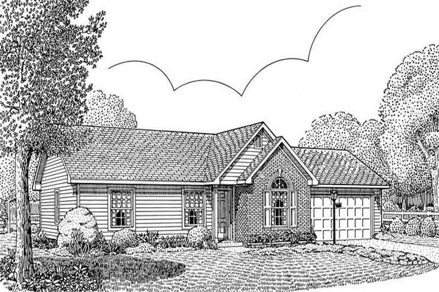 3-Bedroom, 1200 Sq Ft Country Home Plan - 173-1023 - Main Exterior