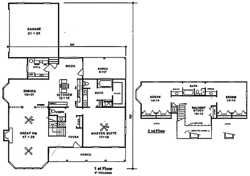 Floor Plan First Story of Cape Cod Plan #174-1006