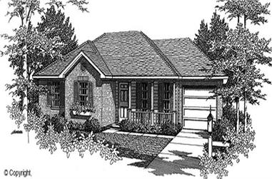 3-Bedroom, 1070 Sq Ft Country House Plan - 174-1018 - Front Exterior