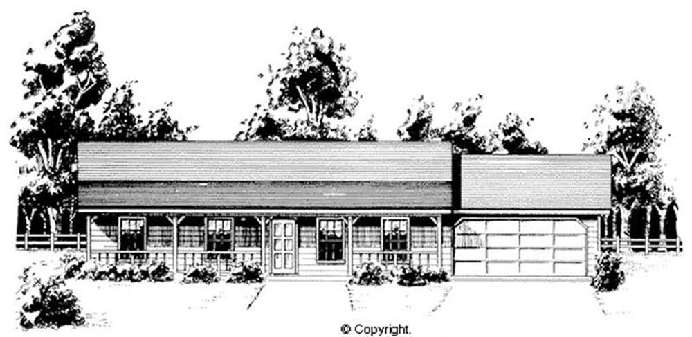 Front elevation of Country home (ThePlanCollection: House Plan #174-1019)