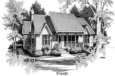 3-Bedroom, 1438 Sq Ft Country House Plan - 174-1023 - Front Exterior
