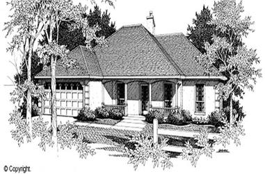 3-Bedroom, 1646 Sq Ft Country Home Plan - 174-1024 - Main Exterior