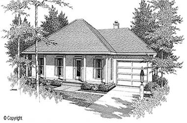 4-Bedroom, 1676 Sq Ft Country House Plan - 174-1027 - Front Exterior