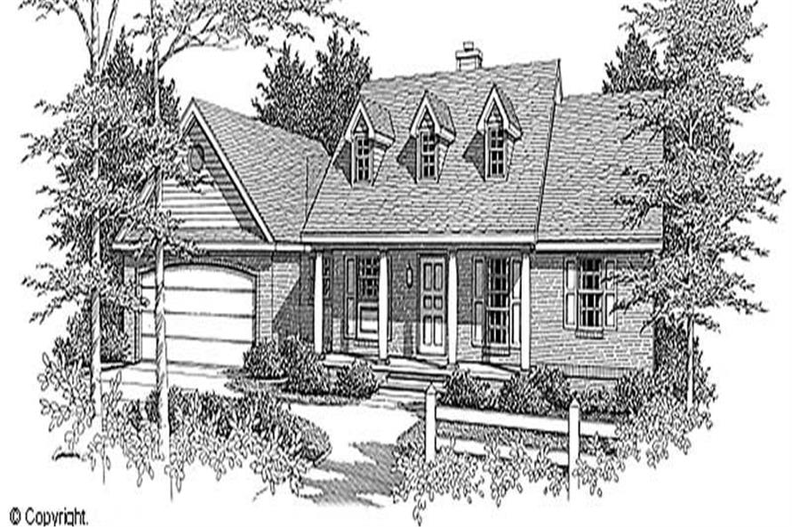 Front elevation of Country home (ThePlanCollection: House Plan #174-1031)